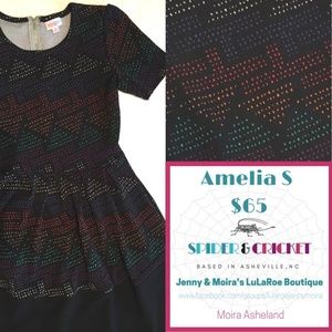 LuLaRoe Small BNWT Amelia - rainbow and black